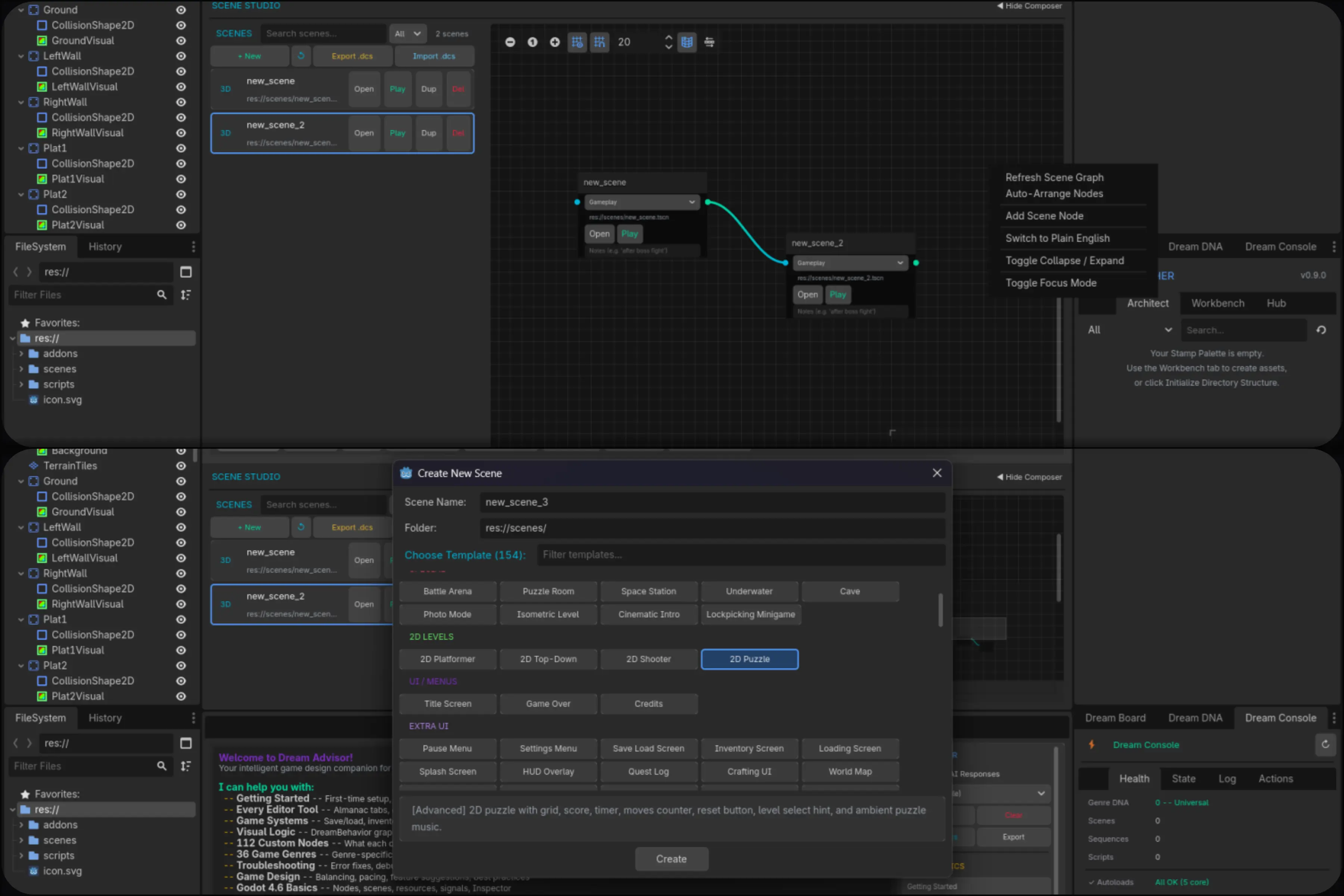 Scene Composer template gallery